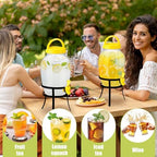 2 Pack 1.16 Gallon Drink Beverage Dispenser with Stand for Parties Plastic Water Lemonade Juice Dispenser with, alternate