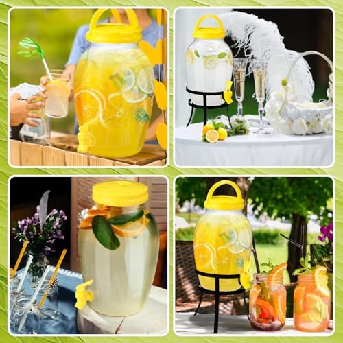 2 Pack 1.16 Gallon Drink Beverage Dispenser with Stand for Parties Plastic Water Lemonade Juice Dispenser with, alternate