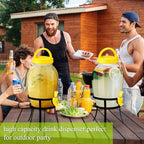 2 Pack 1.16 Gallon Drink Beverage Dispenser with Stand for Parties Plastic Water Lemonade Juice Dispenser with, alternate