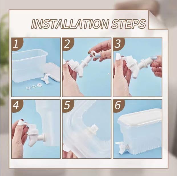 2 Pack 1.3 Gallon Fridge Drink Dispenser with Spigot, Leak-proof Plastic Beverage Drink Dispenser Refrigerator, alternate