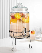 2 PACK 1.5 Gallon Drink dispenser, Glass Beverage Dispenser With Elegant Stand Stand, Drink Dispensers for, alternate view 4