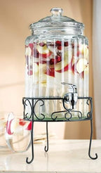 2 PACK 1.5 Gallon Drink dispenser, Glass Beverage Dispenser With Elegant Stand Stand, Drink Dispensers for, alternate view 7