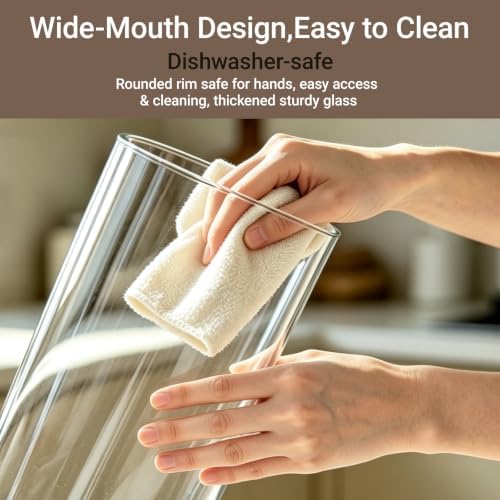2 Pack 1.5 Gallon Glass Drink Dispensers for Parties, Wooden Stand and Lid in Clear, alternate view 6