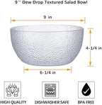 2-Pack 100 FL OZ Acrylic Salad Bowls, 9 inch Shatter-Resistant Serving Bowls, Large Plastic Mixing Bowls for, alternate view