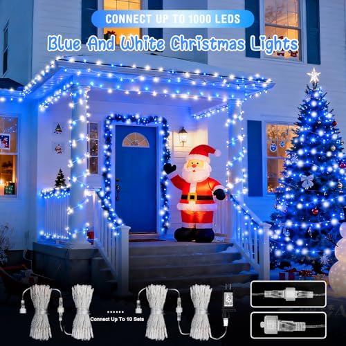 2 Pack 100 LED Blue and White Christmas Lights, alternate view 2