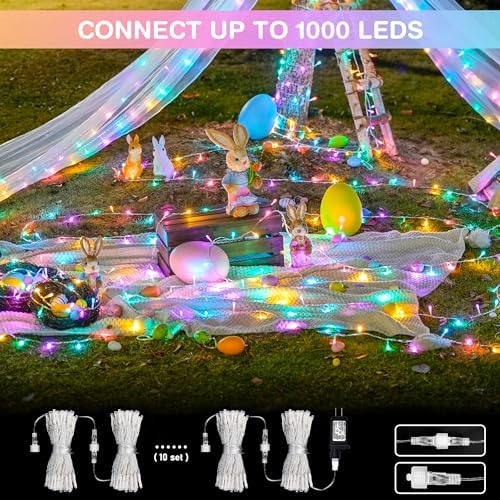 2 Pack 100 LED Easter String Lights Indoor Outdoor, alternate view 3