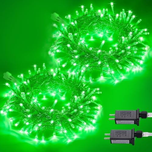 2 Pack 100 LED Green Halloween Lights Indoor