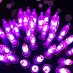 2 Pack 100 LED Halloween Purple Lights Battery Operated, 34.8FT Purple String Lights 8 Modes with Timer, alternate view 3