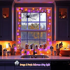 2 Pack 100 LED Orange and Purple Halloween Lights Outdoor, alternate view 5