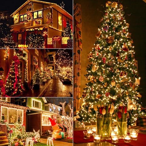 2 Pack 100 LED Outdoor Christmas Lights, 35FT Battery Operated Mini String Lights with 8 Modes & Timer Xmas Tree, alternate