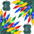 2 Pack 100 LED Outdoor Christmas Lights, 35FT Battery Operated Mini String Lights with 8 Modes & Timer Xmas Tree