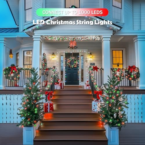 2 Pack 100 LED Red White and Green Christmas Lights, alternate view 2