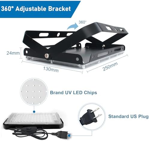2 Pack 100W UV Black Light, IP65 Waterproof, Glow Party Light, Stage Lighting, Halloween, Body Paint, alternate view 3