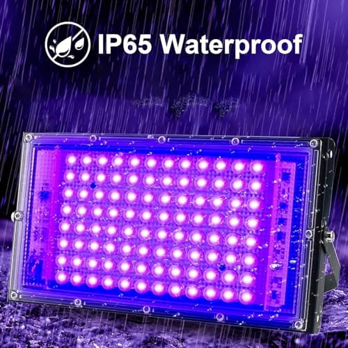 2 Pack 100W UV Black Light, IP65 Waterproof, Glow Party Light, Stage Lighting, Halloween, Body Paint, alternate view 4