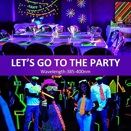 2 Pack 100W UV Black Light, IP65 Waterproof, Glow Party Light, Stage Lighting, Halloween, Body Paint, alternate view 6
