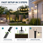 2 Pack 10FT String Light Poles, alternate view 3