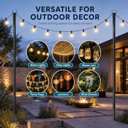 2 Pack 10FT String Light Poles, alternate view 4