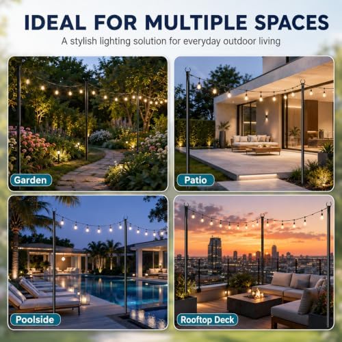 2 Pack 10FT String Light Poles, alternate view 5