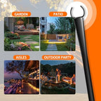 2 Pack 10Ft String Light Poles, Metal Poles with Fork for Outside Lights, Outdoor Metal Light Stand with Fence, alternate