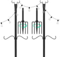 2 Pack 10FT String Light Poles with Shepherd's Hook