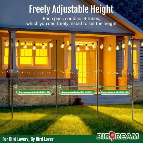 2 Pack 10FT String Light Poles with Shepherd's Hook, alternate view 5