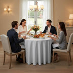 2 Pack 120 Inch Tablecloths Round White Table Cover in White, alternate view 2