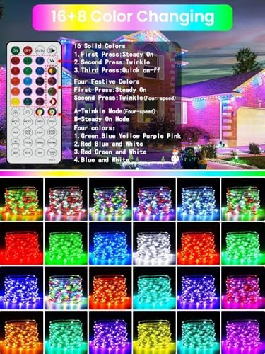 2 Pack 132FT 400LED RGB Color Changing String Halloween Lights with Remote, alternate view 3