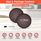 2 Pack 14" Commercial Non-Slip Round Serving Trays, NSF, Brown in Brown, alternate view 3