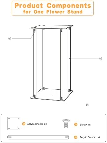 2-Pack 15.75-Inch Clear Acrylic Flower Stands in 23.75 INCH in Clear, alternate view 6
