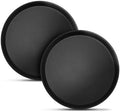 2 Pack 16" Commercial Non-Slip Round Serving Trays, NSF, Black in Black
