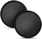 2 Pack 16" Commercial Non-Slip Round Serving Trays, NSF, Black in Black