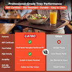 2 Pack 16" Commercial Non-Slip Round Serving Trays, NSF, Black&Brown, alternate view 6