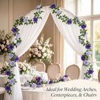2 Pack 16FT Artificial Rose Garland - Dual Tone Light/Dark Purple, alternate view 5