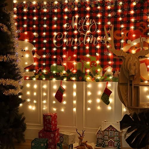 2 Pack 195LED Curtain Tapestry Backdrop String Lights, alternate view 2