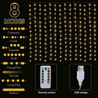 2 Pack 195LED Curtain Tapestry Backdrop String Lights, alternate view 3