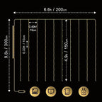 2 Pack 195LED Curtain Tapestry Backdrop String Lights, alternate view 4