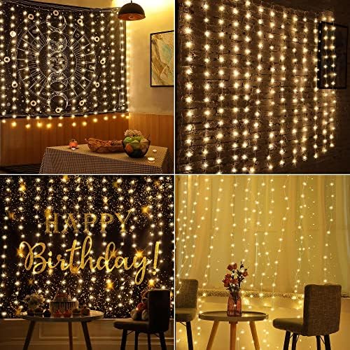 2 Pack 195LED Curtain Tapestry Backdrop String Lights, alternate view 5