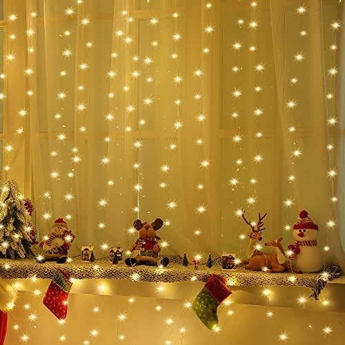 2 Pack 195LED Curtain Tapestry Backdrop String Lights, alternate view 6