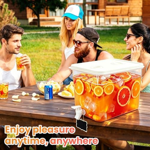 2 Pack 2.3 Gallon Drink Dispenser for Fridge with Spigot, Beverage Container Leak Proof Lids Filter Screen, alternate view 2