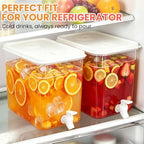 2 Pack 2.3 Gallon Drink Dispenser for Fridge with Spigot, Beverage Container Leak Proof Lids Filter Screen, alternate view 6
