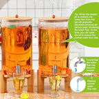 2 Pack 2.5 Gallon Glass Drink Dispensers for Parties, alternate view 5
