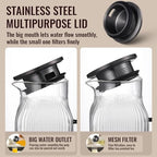 2 Pack 2 Liter/68 oz Square Glass Pitcher with Lid, Classic Stripes Water Pitchers with Handle for Fridge, Large, alternate