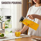 2 Pack 2 Liter/68 oz Square Glass Pitcher with Lid, Classic Stripes Water Pitchers with Handle for Fridge, Large, alternate