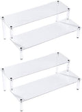 2 Pack 2-Tier Clear Acrylic Display Stand Display Shelf for Dessert Jewels Figurines, Clear Cupcake Stand - 2