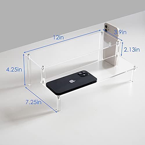 2 Pack 2-Tier Clear Acrylic Display Stand Display Shelf for Dessert Jewels Figurines, Clear Cupcake Stand - 2, alternate view