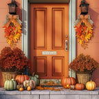 2 Pack 20 in Fall Teardrop Swags Autumn Front Door Decor, alternate view 2