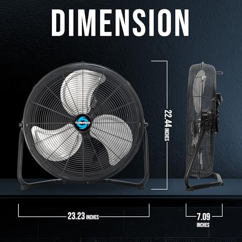 2 Pack 20 Inch High Velocity Metal Floor Fan, 3-Speed Powerful Cooling for Industrial, Commercial, and Home, alternate view 2