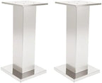 2 Pack 23.6" Tall Silver Vases for Centerpieces, Stainless Steel Column Geometric Centerpieces, Metal Wedding, alternate view