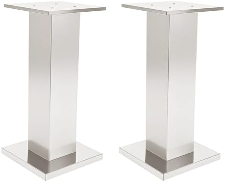 2 Pack 23.6" Tall Silver Vases for Centerpieces, Stainless Steel Column Geometric Centerpieces, Metal Wedding, alternate view
