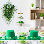 2 Pack 23’’ St. Patrick's Day Wreaths for Front Door St. Patricks Day Teardrop Swag Artificial Green Shamrock, alternate view